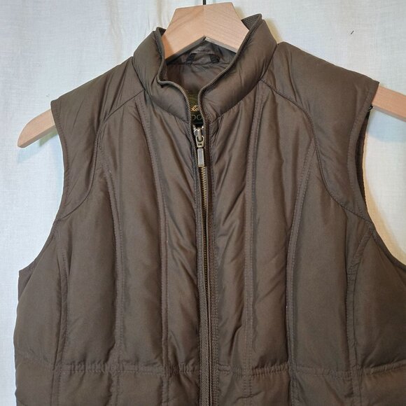 Eddie Bauer down vest womens Small brown Fully zipped quilted goose - Picture 3 of 7